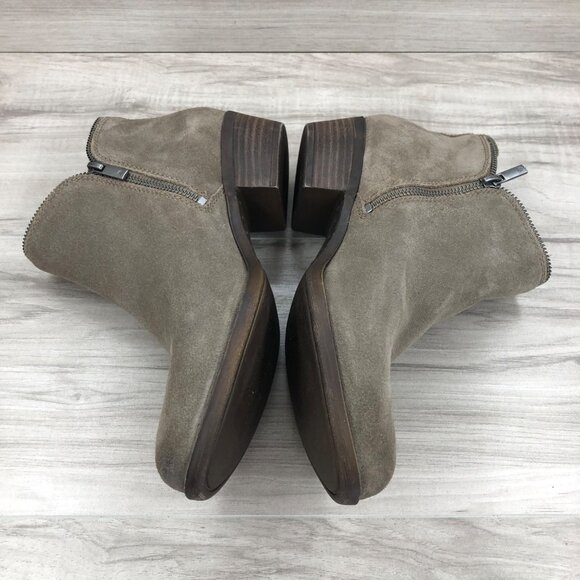 Lucky Brand Ankle Boots Women's 10 Bartalino Brown Suede Zip Booties - Picture 7 of 10